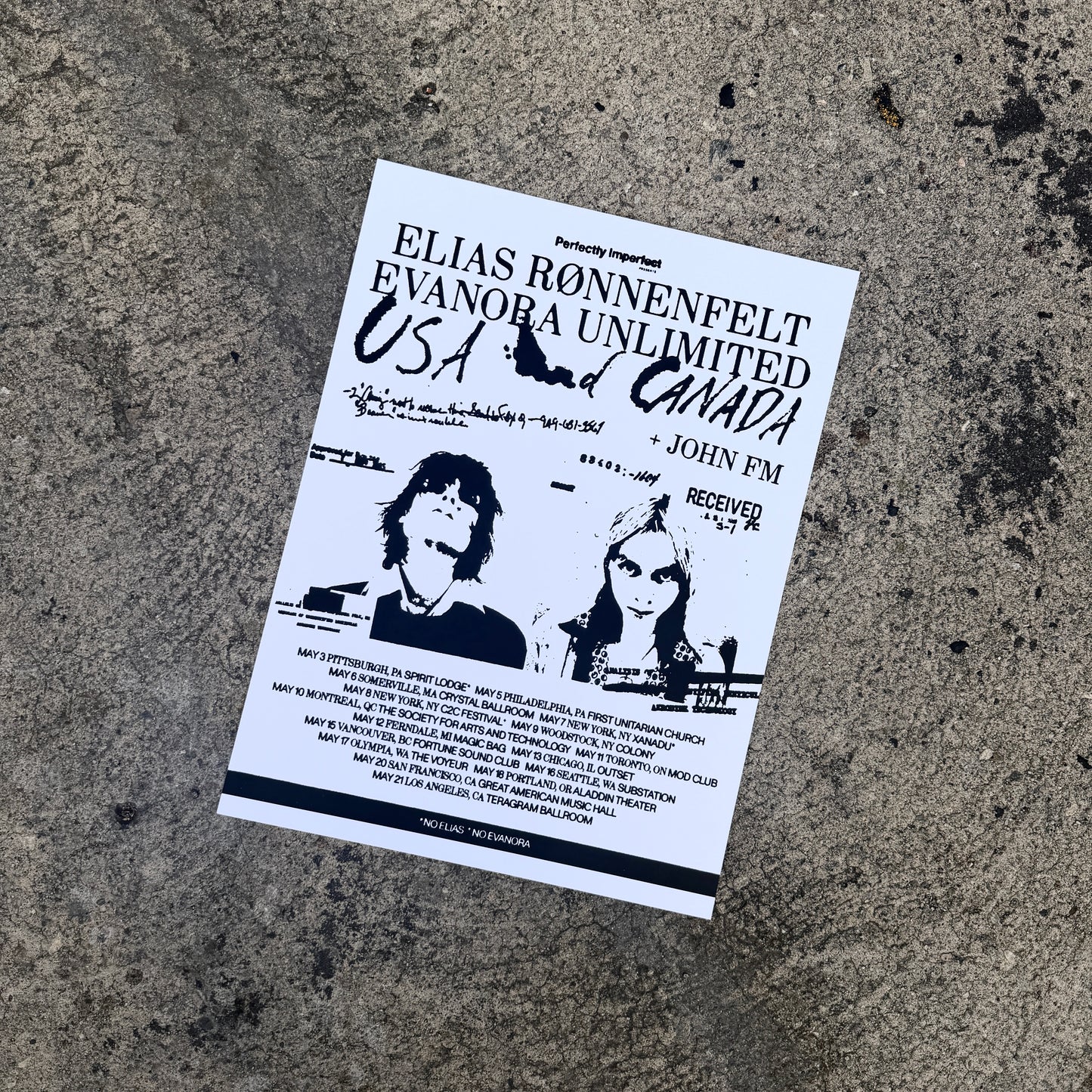 May 2026 Tour Poster - Evanora:Unlimited & Elias Rønnenfelt