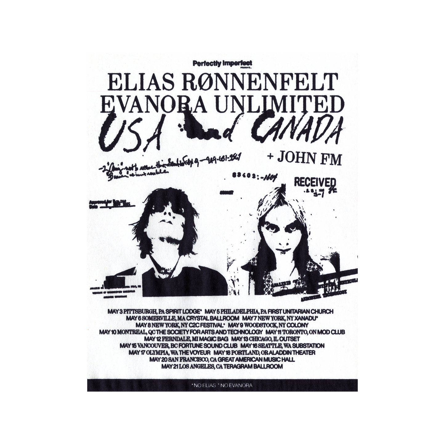 May 2026 Tour Poster - Evanora:Unlimited & Elias Rønnenfelt